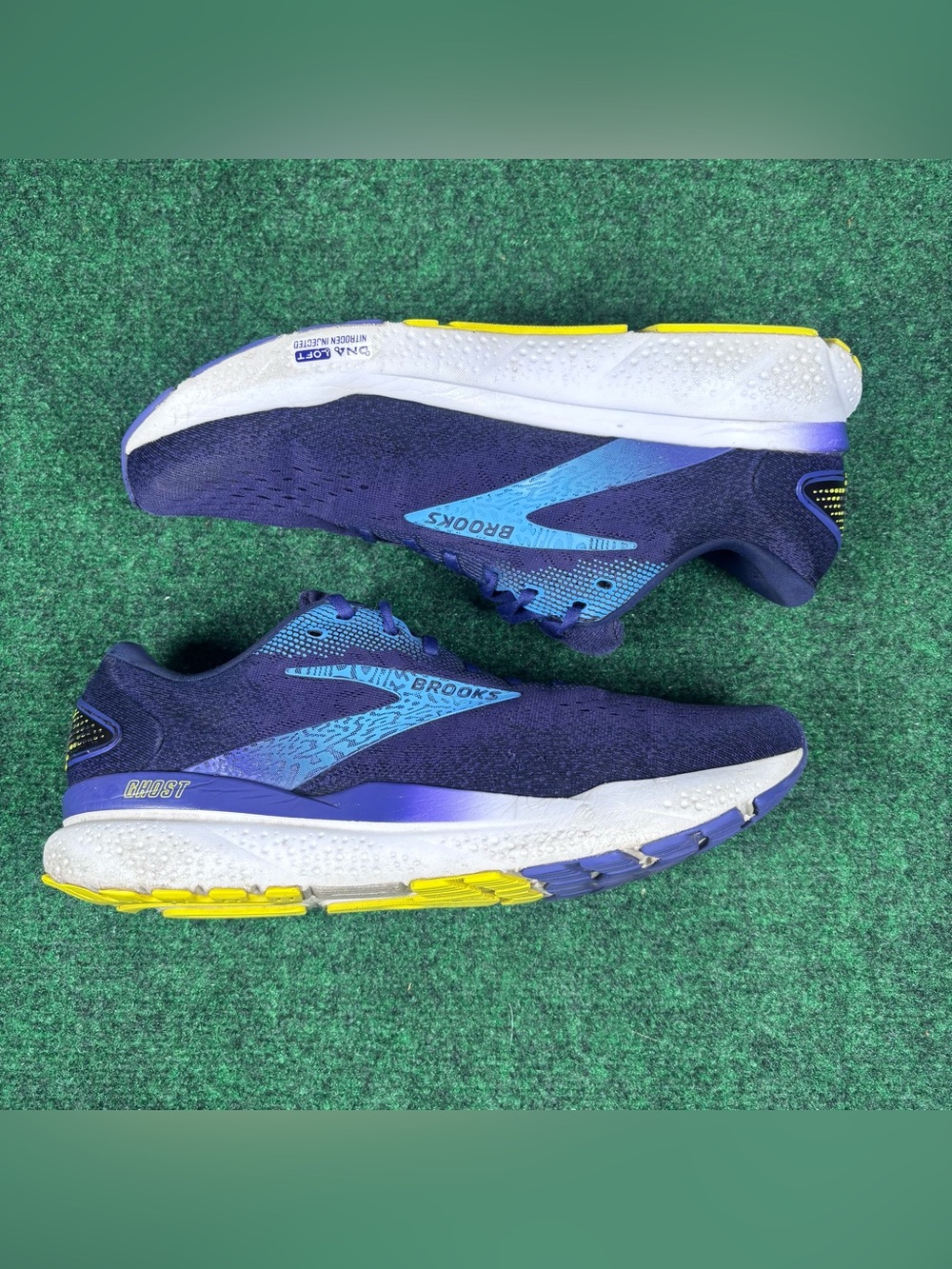 Brooks Men’s Ghost 16 Neutral Running Shoe - Blue/Bonnie Blue/Yellow 12.5 D